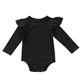 Domybest 子供服 カバーオール ロンパース ベビー服 長袖 綿 女の子 0-2歳 無地 ブラック かわいい 普段着 部屋着 お出かけ