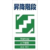 グリーンクロス:グリーンクロス 4ヶ国語入り安全標識 昇降階段 GCE‐20 1146-1113-20 型式:1146-1113-20