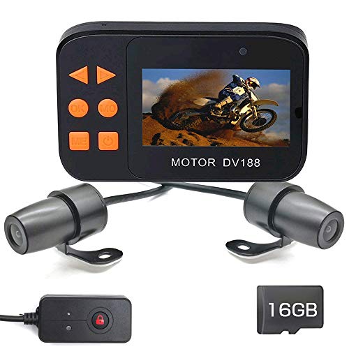 LANCERTECH オートバイ用 常時録画 ドライブレコーダー［更新版］日本語マニュアル同梱 前後カメラ 同時録画 2.7インチ液晶 200万画素 フルHD 1080P デュアルカメラ 有線リモコン付き 130度広角度 HDR ループ録画 G-Sensor【並行輸入品】