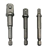 3"インパクトグレードソケットアダプタ/延長セット、を回すパワードリルに高速ナットドライバ。1/4"、3/8"、と1/2" dr-big