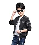 [FERE8890] ボーイズ ジャケット 厚手 春秋服 男の子 ジャンパー キッズ服 子供向きコート コート ファッション 簡約 通学 ブラック 適合身長115～120cm