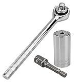 KKmoon 3点セット 万能ソケットセット 自動調整式グリップ 電動ドリルアダプタ付き ハンドル付き ユニバーサル修復ツール