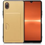 LOOF Skin Slim-Slot Xperia Ace III 用 ケース カバー カードポケット カード収納 カード 背面 スマホケース スマホカバー 背面カード収納 [ゴールド]