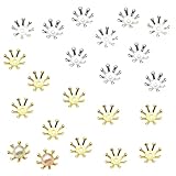 BLOOPIC 座金 花座 ビーズキャップ 約100個 つまみ細工 パール 金具 DIY 材料 アクセサリー パーツ 手芸 クラフト ハンドメイド イヤリング ピアス フラワー（ゴールド シルバー）