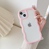 QLTYPRI iPhone 12ケース iPhone 12 Proケース クリア TPUカバー おしゃれ 韓国 可愛い 透明 薄型 軽量 耐衝撃 スマホケース ワイヤレス充電対応 ストラップホール付き アイフォン 12/12 Pro ケース 6.1インチ 対応 - ピンク