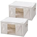 山善(YAMAZEN) 収納ケース 積み重ね可能 2個組 幅50×奥行39cm アイボリー YTC-TSB2P(IV)