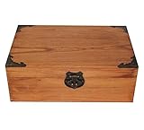 木製ボックスでクリエイティブレトロロックデスクトップ矩形ストレージボックス - レトロ