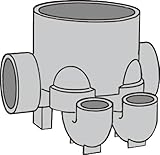 下水道関連製品＞ビニマス＞MX 100-200シリーズ　2本トラップ(MX-UTW)　MX-UTW左100X75S-200　Mコード：41118　前澤化成工業