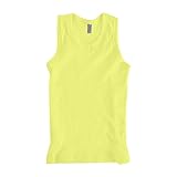 Plus Nao(プラスナオ) タンクトップ ノースリーブ トップス 無地 シンプル ラウンドネック キッズ ジュニア 子供用 男の子 男児 女の子 女 M イエロー