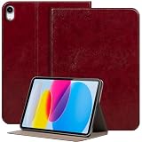NANRUIL「対応している」Ipad 10世代/11世代(A16) ケース 10.9 インチ 2022/2025 機種(A3354/A3355/A2696/A2757) レザー タブレットカバーケース 保ほごカバー ほごスリーブ、オートスリープ/ウェイク.レッド