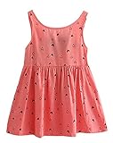 Plus Nao(プラスナオ) ミニワンピース キッズ ガールズ 子供服 ノースリーブ 半袖 フレアワンピース バックリボン カジュアル 花柄 サクラ 90 G