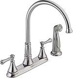 Delta Faucet 2497LF-AR Cassidy, Two Handle Kitchen Faucet with Spray, Arctic Stainless [並行輸入品]