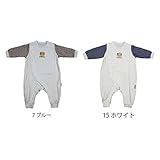 【SiShuNon/シシュノン】【日本製】チビクマ袖ボーダーフィットオール 50 7 ブルー