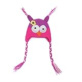 かわいい小鳥児童手作り帽 (紫と赤い)