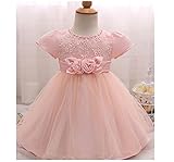 Candykids　ベビードレス ベビーデイジー 結婚式 セレモニードレス フォーマルドレス 子供服 女の子 　赤ちゃん お宮参り ベビードレス フォーマルドレス (90cmピンク)
