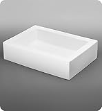 Rectangle Ceramic Vessel Bathroom Sink in White [並行輸入品]