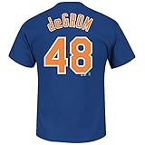 ニューヨークメッツジェイコブ・デグロム# 48メンズBig and Tall Player Tシャツブルー( 2 x l )