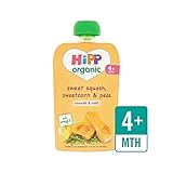 甘いカボチャ、スイートコーン＆エンドウ豆袋4+ Mths 100グラム (Hipp Organic) (x 4) - HiPP Organic Sweet Squash, Sweetcorn & Pe