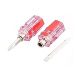 uxcell 差し替えドライバー　双方向ドライバー　2ウェイドライバー　ノンスリップハンドグリップ　磁気チップ　メタル　　２個入り