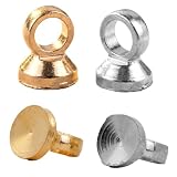 KKLM 200個セット ゴールド シルバー ヒートン レジンアクセサリー用 ハンドメイド パーツ セット 金銀2色 ビーズキャップ ヒートンキャップ 丸ヒートン ネジ式 接合金具 手芸材料 クラフト向け シルバー100個、ゴールド100個