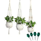 Hayder プラントハンガー 鉢植えハンガー 植物ハンガー インテリア ロープ 吊り下げ 3個セット 水やり当番付き