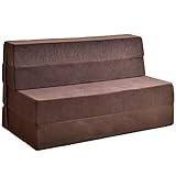 タンスのゲン 極厚20cm ソファーマットレス 高反発 ダブル 4WAYマットレス 【パイル】 ブラウン 13810114 BR