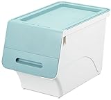 【積重ね収納ボックスまとめ買いセット】 フロックカラースリム 30 ブルー/ホワイト 4個セット