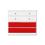 アルファタカバ オシャレなママ必見のキュアセレクトシリーズ 100cm幅4段レッド取っ手ハートレッド