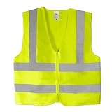 Neiko 53940A High Visibility Safety Vest with 2-Inch Reflective Strips, Mesh Fabric and Front Zip, M