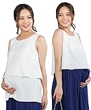 Sweet Mommy レイヤータンクブラウス 授乳口付き バックスリット トップス 大きいサイズ 裾インでショート丈に ジョーゼット ロング丈 きれいめ 春 夏 オフィス ノースリーブ 産前産後 授