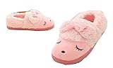 (pkpohs) ふわもこ あったか ひつじさん 子供用 ルームシューズ 冬用 スリッパ キッズ 滑り止め 室内履き (S, シューズタイプ・ピンク)