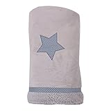 Luxury Fleece Baby Blanket with Star Applique 75x100cm for pram crib moses basket babies newborn (gr