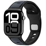 Anlinser コンパチブル アップルウォッチ バンド42/41/40/38mm, 防水シリコンスポーツストラップコンパチブル Apple Watch バンド シリーズ SE 11 10 9 8 7 6 5 4-1 （アンスラサイト)