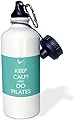 3dRose "Keep calm and do pilates" スポーツウォーターボトル 21オンス ホワイト