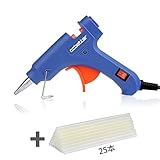 RAGU 小型グルーガン 溶融グルースティック25本付き 高温タイプ DIYのちょっとしたクラフト作成に、またご家庭やオフィスで簡単・綺麗に包装や修理ができる弾力性のあるトリガ（２０ワット、青）