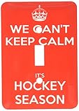 3drose LSP _ 171922 _ 1 We Cant Keep Calm Its Hockey Season、レッドとホワイトライトスイッチカバー