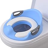 loyouve 子供 便座 シート 補助 おまる 赤ちゃん トイレトレーニング便座 ソフト 取っ手 携帯 こども 便座シート 取り付け 青