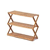 デラックス折りたたみ木製荷物棚、靴棚、ウォールナット仕上げ、ホテルスタイル (Size : Three layers of 90cm)