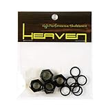 HEAVEN SKATEBOARD スケートボードトラック用 アクセルナット+リングセット1台分 アクスルナットとリング スケボー1台分