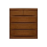 ローチェスト 完成品 木製 北欧風 幅80cm4段 ブラウン ナチュラル (ブラウン)