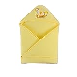 エルフ ベビー(Fairy Baby)ベビーおくるみ フード付き 新生児用 馬柄 イエロー