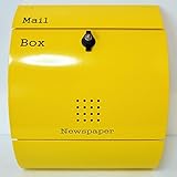 郵便ポスト郵便受け北欧風大型メールボックス 壁掛けプレミアムステンレス黄色ポストpm031