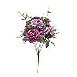 ADSRO Fakeローズ花、1 Bunchの7頭人工お金シルクローズヴィンテージ花ブーケホームキッチンの花輪ウェディングCenterpiece装飾写真撮影小道具 50cm/19.7inch UVKS