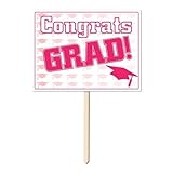 BeistleプラスチックCongrats Graduate Yard Sign マルチカラー 221043