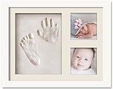 ImpressionMemories Baby Hand and Footprint Picture Frame - Wood Frame Keepsake Kit with Self-Drying 