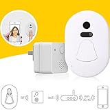 Giantree スマートワイヤレスドアベル、（EUプラグ）WIFIアンチ盗難スマートセンサードアベルリングホームガーデン