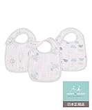 aden + anais (エイデンアンドアネイ) 【日本正規品】モスリンコットン スナップビブ 3枚セット(ナイトスカイ レヴェリー) 3pack snap bib (night sky rever
