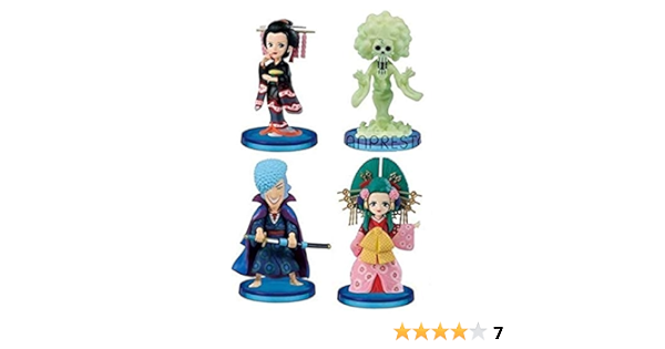 Amazon ワンピース ワールドコレクタブルフィギュア ワノ国6 4種セット ニコロビン ブルック 小柴 狂死郎 フィギュア ドール 通販
