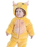 (トヨベイ)Toyobuy モコモコ 綿服 ベビー服 男の子 コート パジャマ 動物 着ぐるみ 女の子 新生児 フード 防寒 子供服 ロングパンツ 長ズボン ジャケットセット 長袖 アウター 秋 冬 