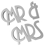 monkeyjack Mr & Mrs文字木製Freestandサインテーブル装飾ウェディングパーティーFavor シルバー f7ec33b2e0a16559b25d62e4b5e8dfb5